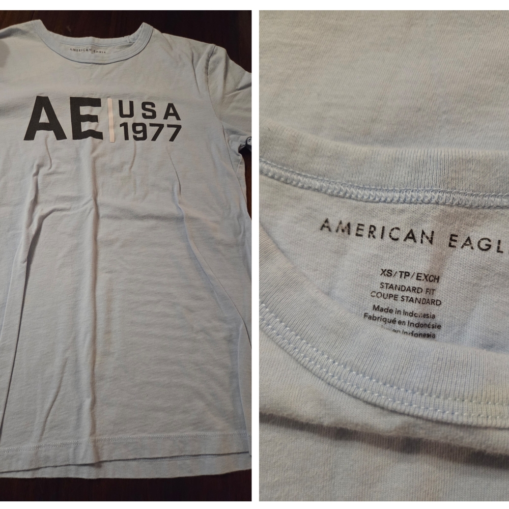 American Eagle Outfitters Kids Light Gray Graphic Tee
